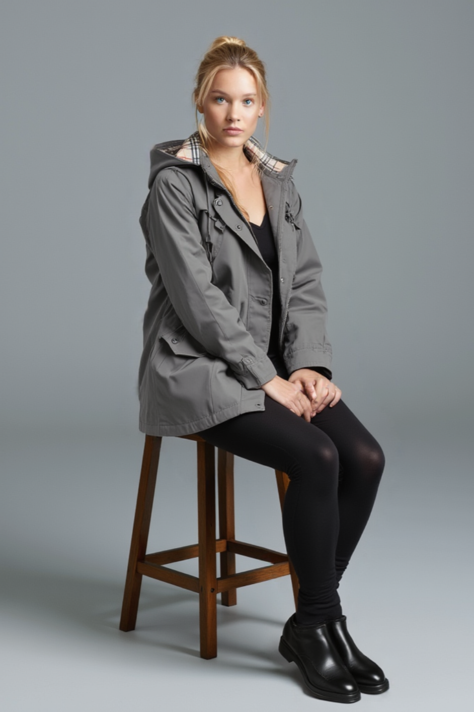 Elvessa Plaid Rain Jacket