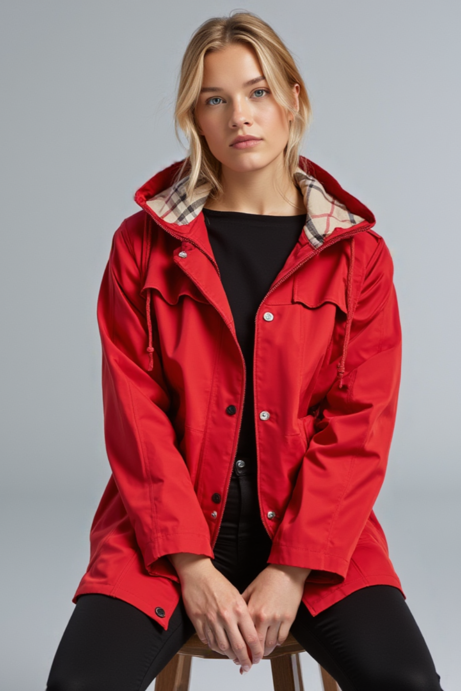Elvessa Plaid Rain Jacket